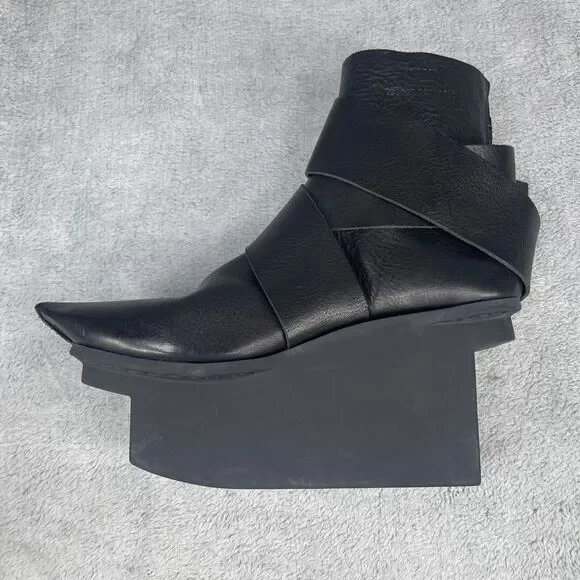 Trippen Leather Buckle Lune Boot Womens Sz 42 US10 Black AMPUTEE RIGHT BOOT ONLY - Picture 8 of 15